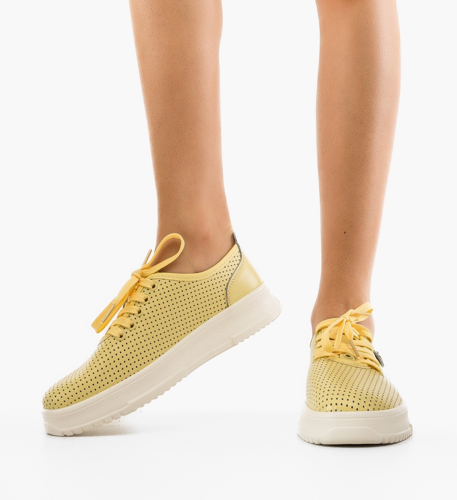 Pantofi Casual Galbeni Ygrysha | Confort Zilnic - imagine 3