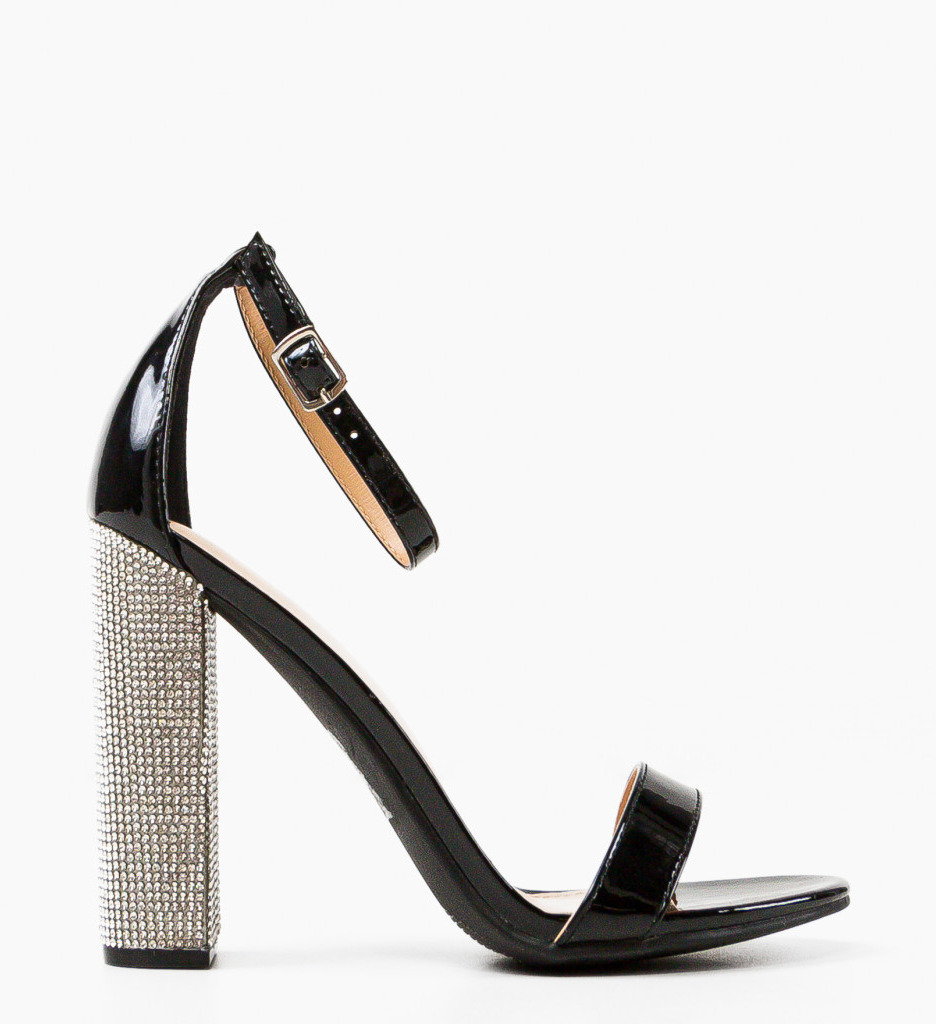 Sandale Archer cu Toc Elegante Negre - imagine 5