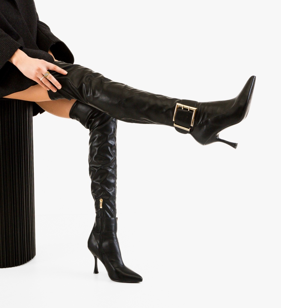 Cizme Solenne Negre | Eleganță și Stil - imagine 5