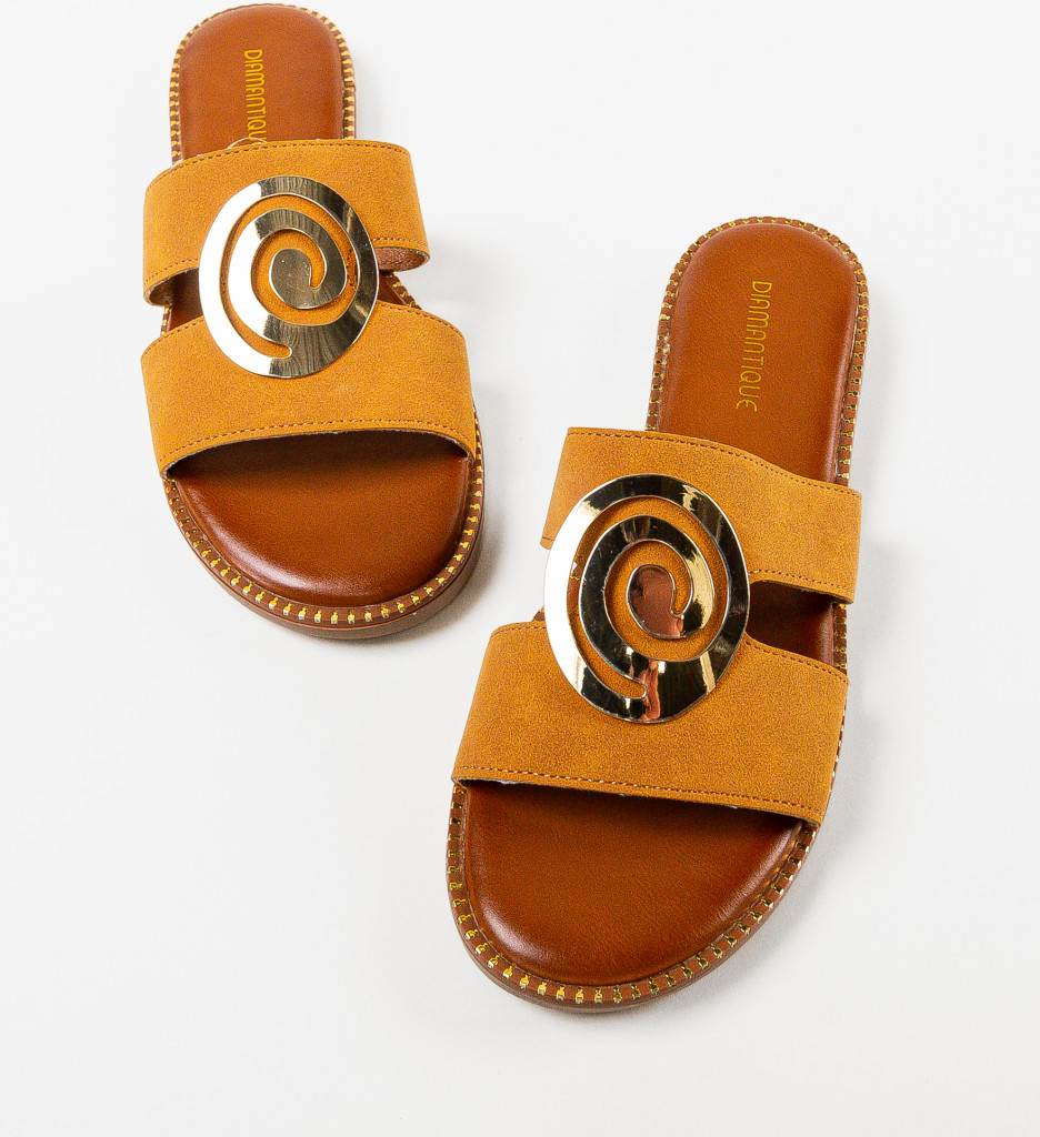 Papuci Dama Ivayla Camel - Confort și Eleganță - imagine 6