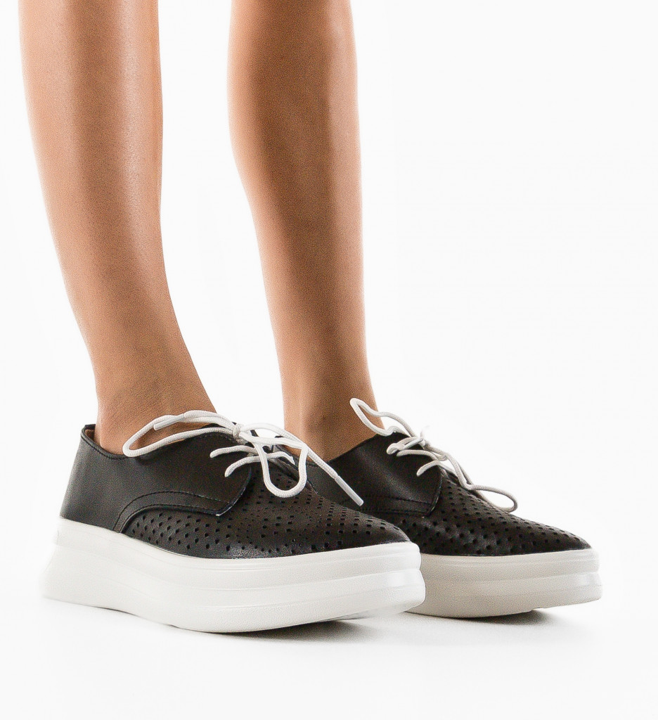 Pantofi Casual Dama Alannah Negri - Confort Zilnic - imagine 2