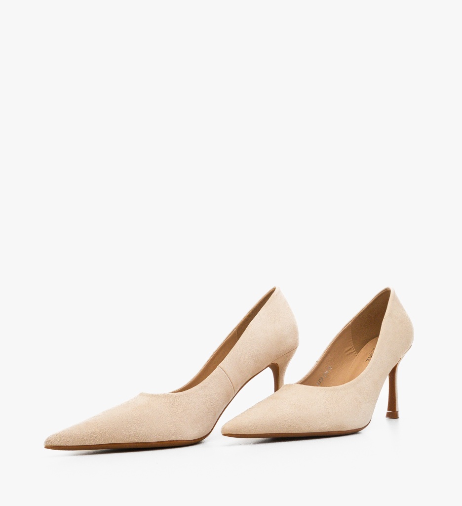 Pantofi Babs Bej cu Toc Eleganți - imagine 7