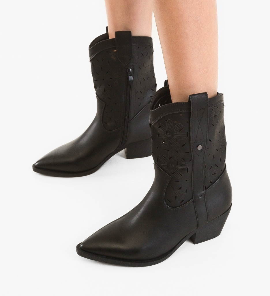 Botine Dama Mich Negre - Eleganță și Confort - imagine 3