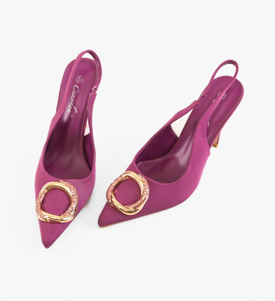 Pantofi Dama Omar Mov cu Toc Eleganți - imagine 7