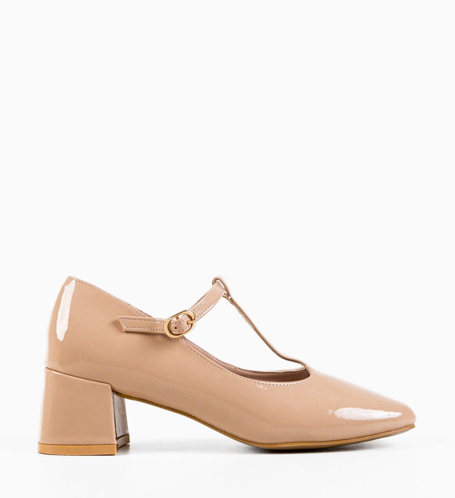 Pantofi dama Ketofa Bej cu toc elegant - imagine 5