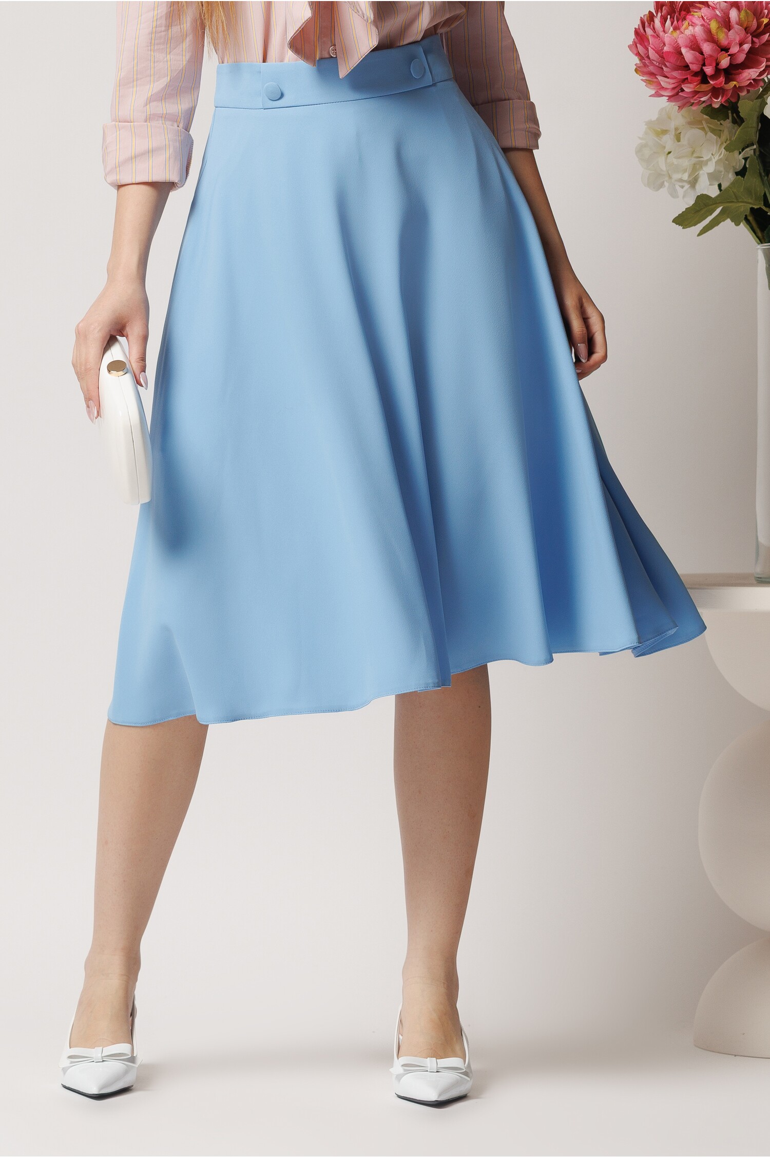 Fusta DY Fashion Bleu | Eleganță Office Midi