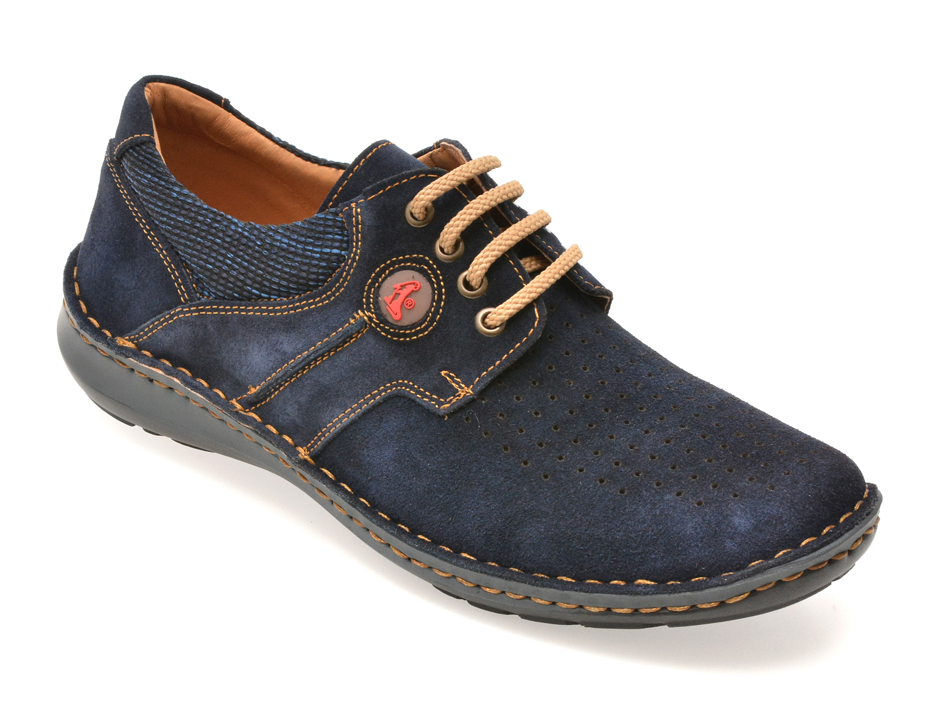 Pantofi casual OTTER bleumarin piele intoarsa - imagine 2