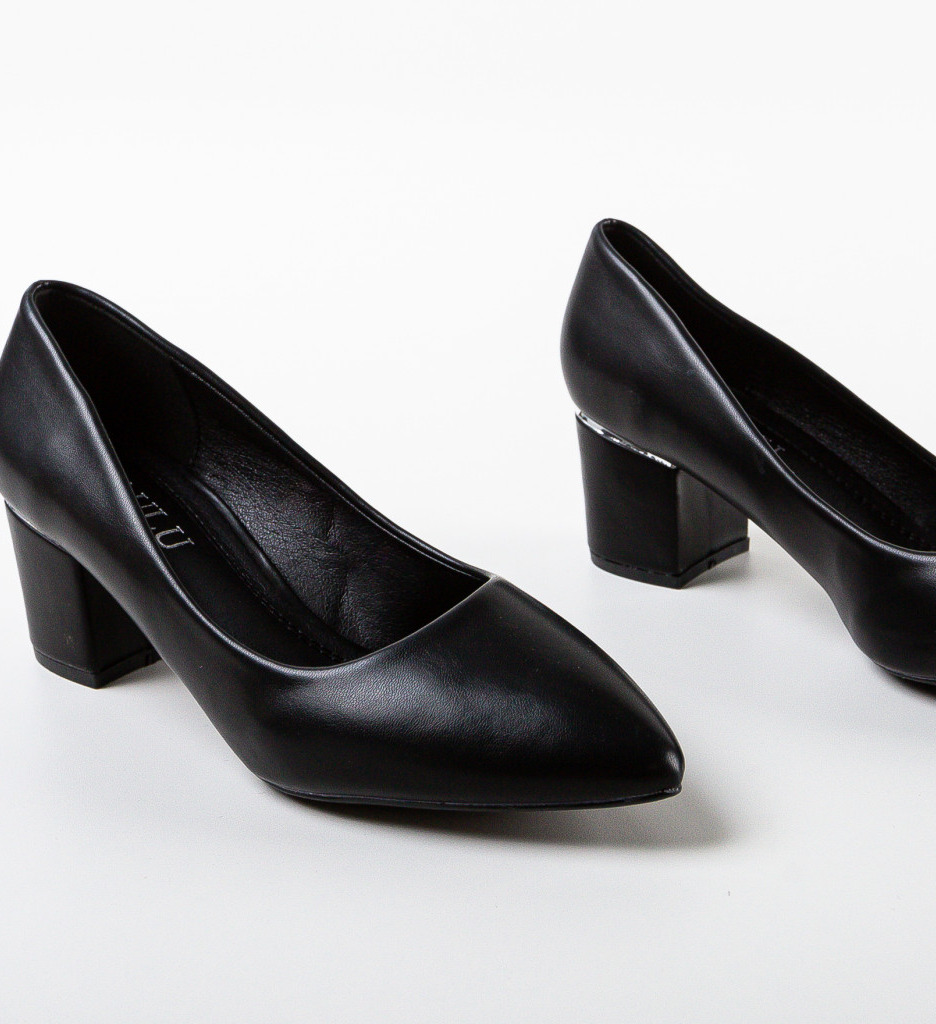 Pantofi Dama Kamile Negri cu Toc Eleganti - imagine 5