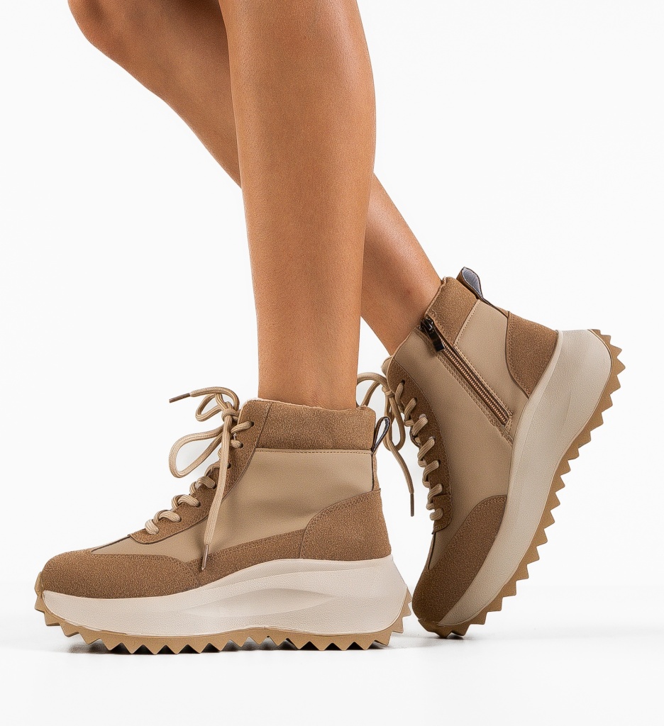 Sneakers Dama Tefa Bej | Confort și Stil - imagine 4