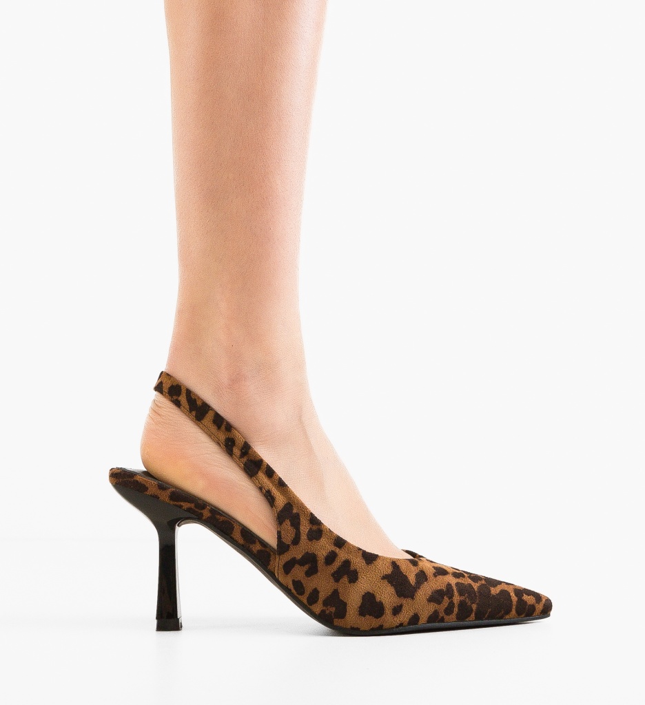 Pantofi Bycin Print cu Toc Eleganți - imagine 6
