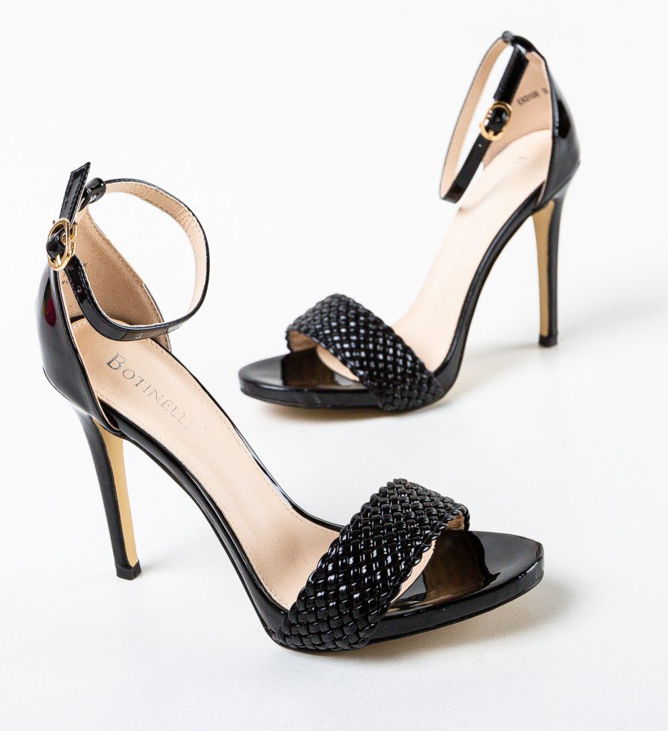 Sandale Dama Dyda Negri cu Toc Elegante - imagine 6