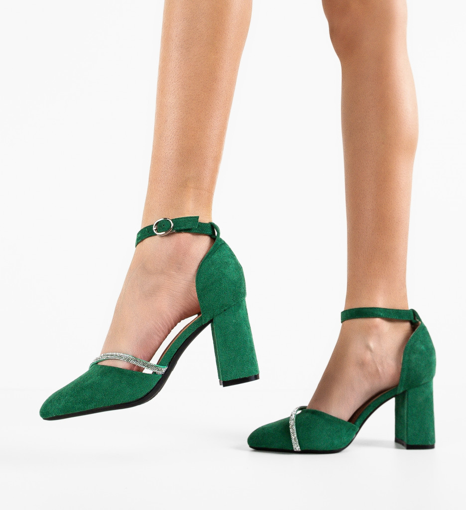 Pantofi Dama Verzi cu Toc - Eleganță și Stil - imagine 3
