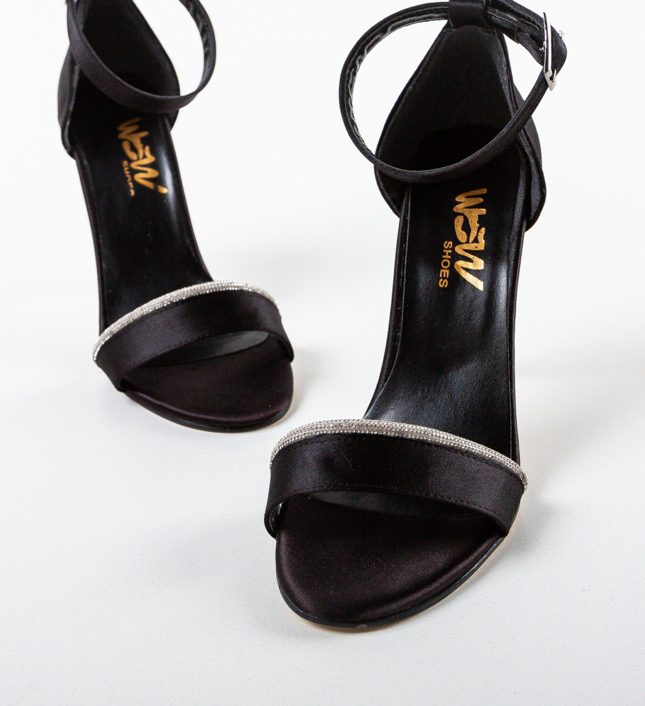 Sandale Cassius Negre cu Toc Elegante - imagine 7