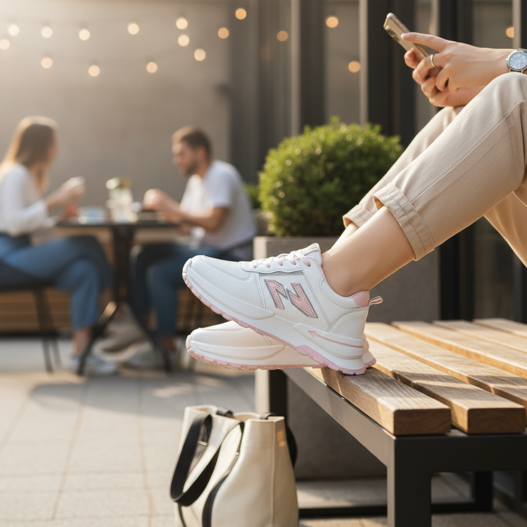 Adidași Dama Albi-Roz Casual - Confort Maxim