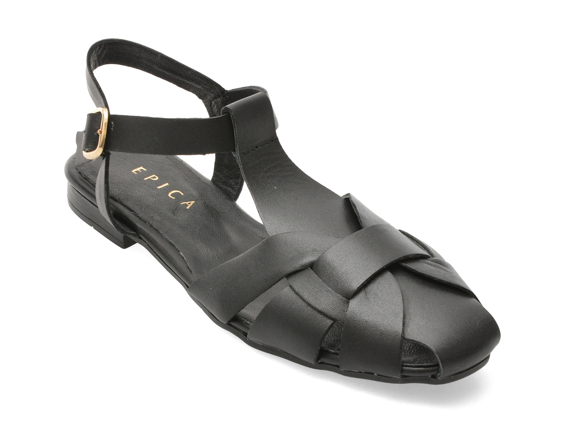 Sandale EPICA Negre Din Piele Naturala - Eleganta si Confort