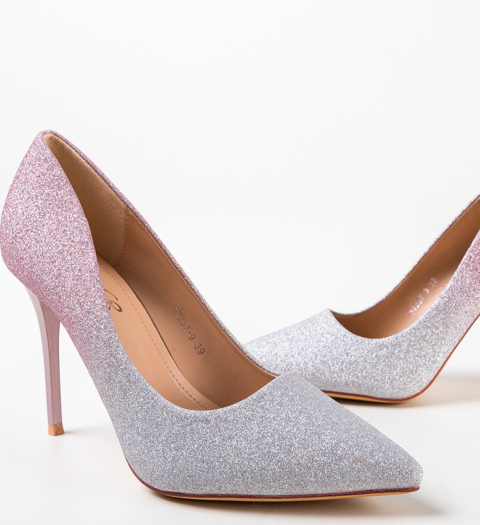 Pantofi Dama Marks Mov Eleganți cu Toc - imagine 4