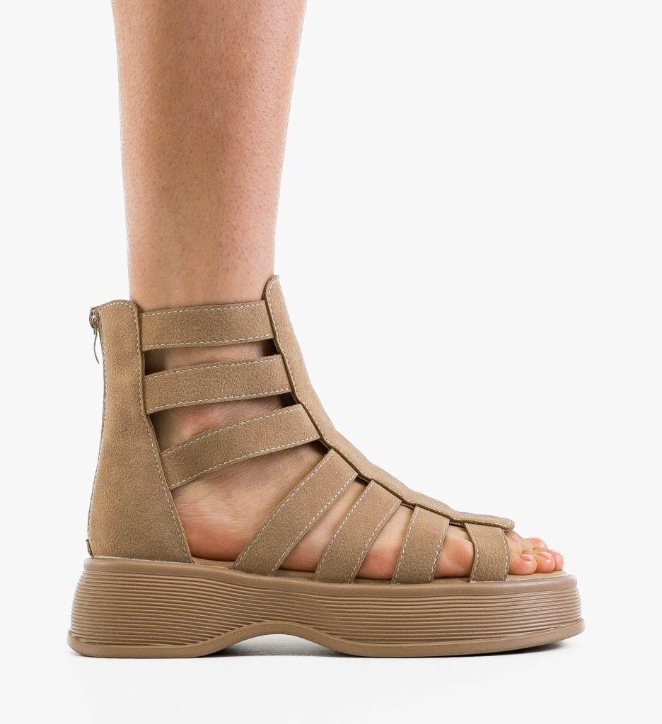 Sandale Dama Budica Khaki Elegante - imagine 6
