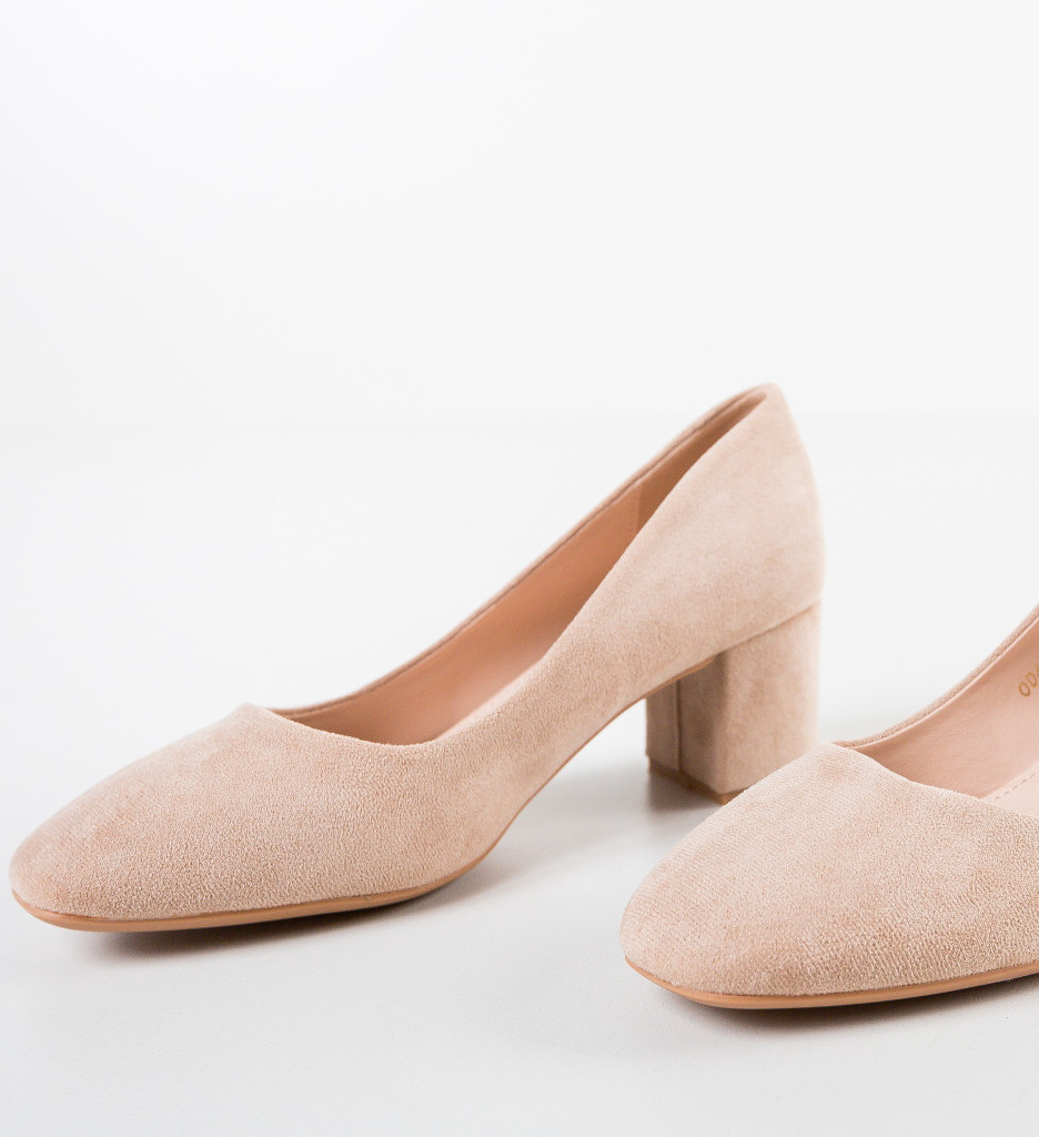 Pantofi Dalex Nude cu Toc Eleganți - imagine 6