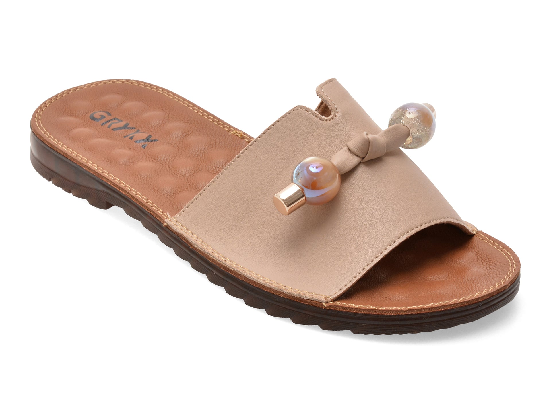 Papuci GRYXX Bej Piele Naturală Comfort