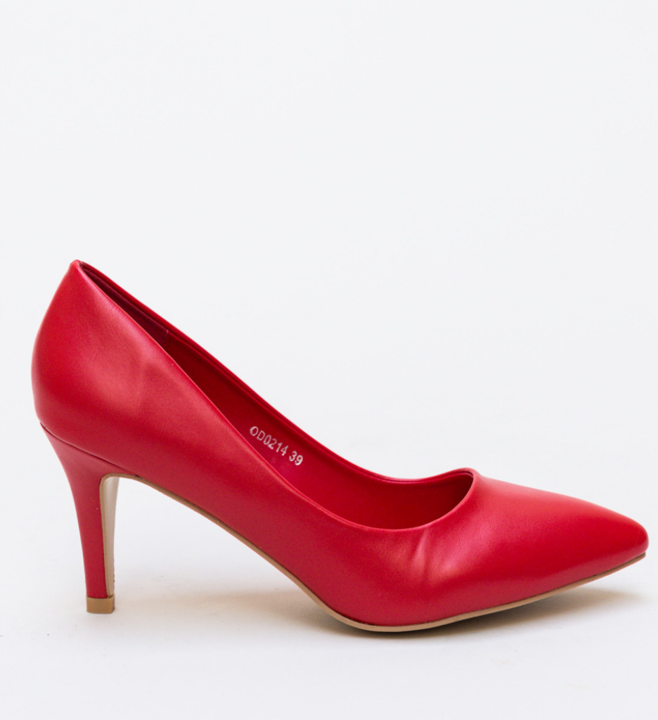 Pantofi Dama Cheloo Rosii cu Toc Eleganți - imagine 5