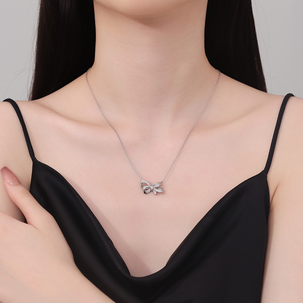 Lantisor argint 925 cu fundita si zirconiu, Haifeng JW1239 - imagine 2