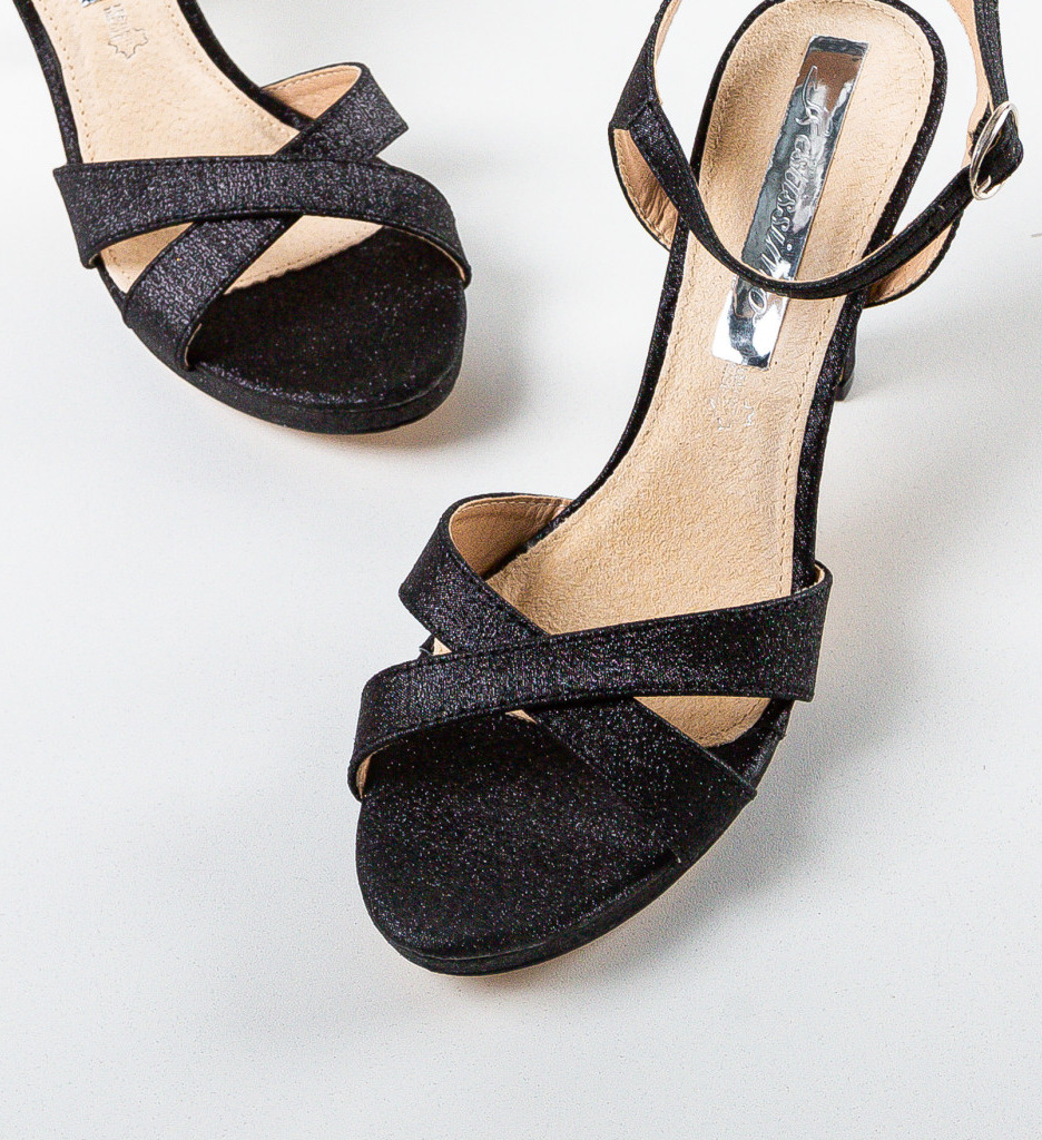 Sandale cu Toc Jisko Negre - Eleganță Modernă - imagine 6