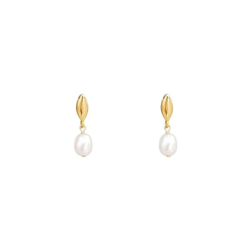 Cercei argint 925 placati cu aur cu perla Amanda JW1107