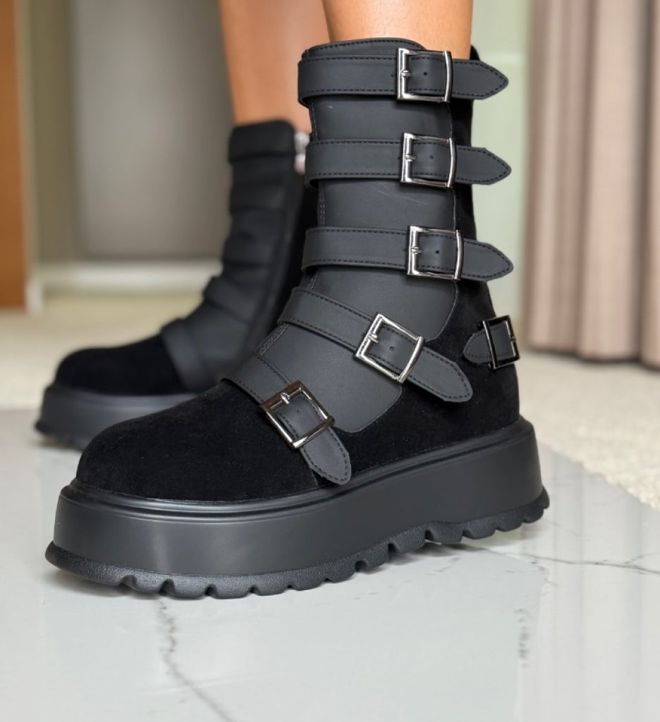 Ghete Dama Varaga Negre 2 | Eleganță și Confort - imagine 2
