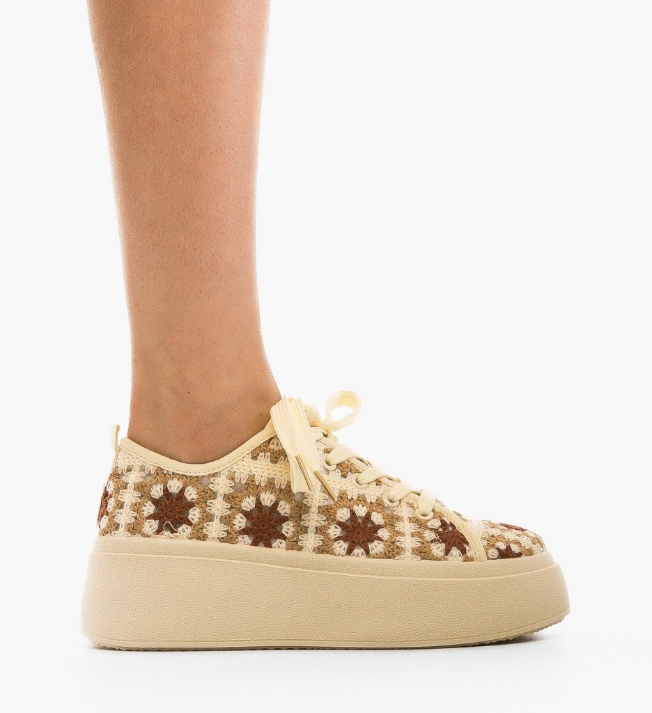 Sneakers Dama Maxima Bej | Confort și Stil - imagine 6