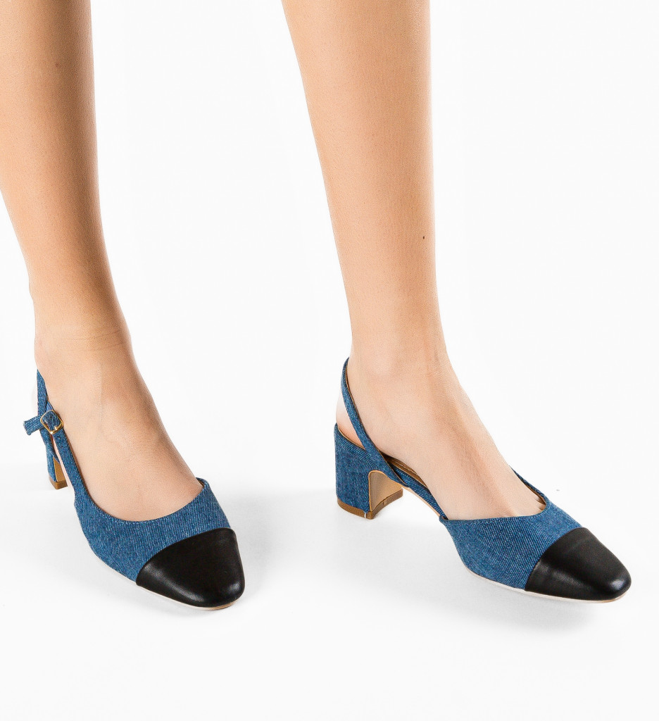 Pantofi Hauka Albastri Eleganți cu Toc
