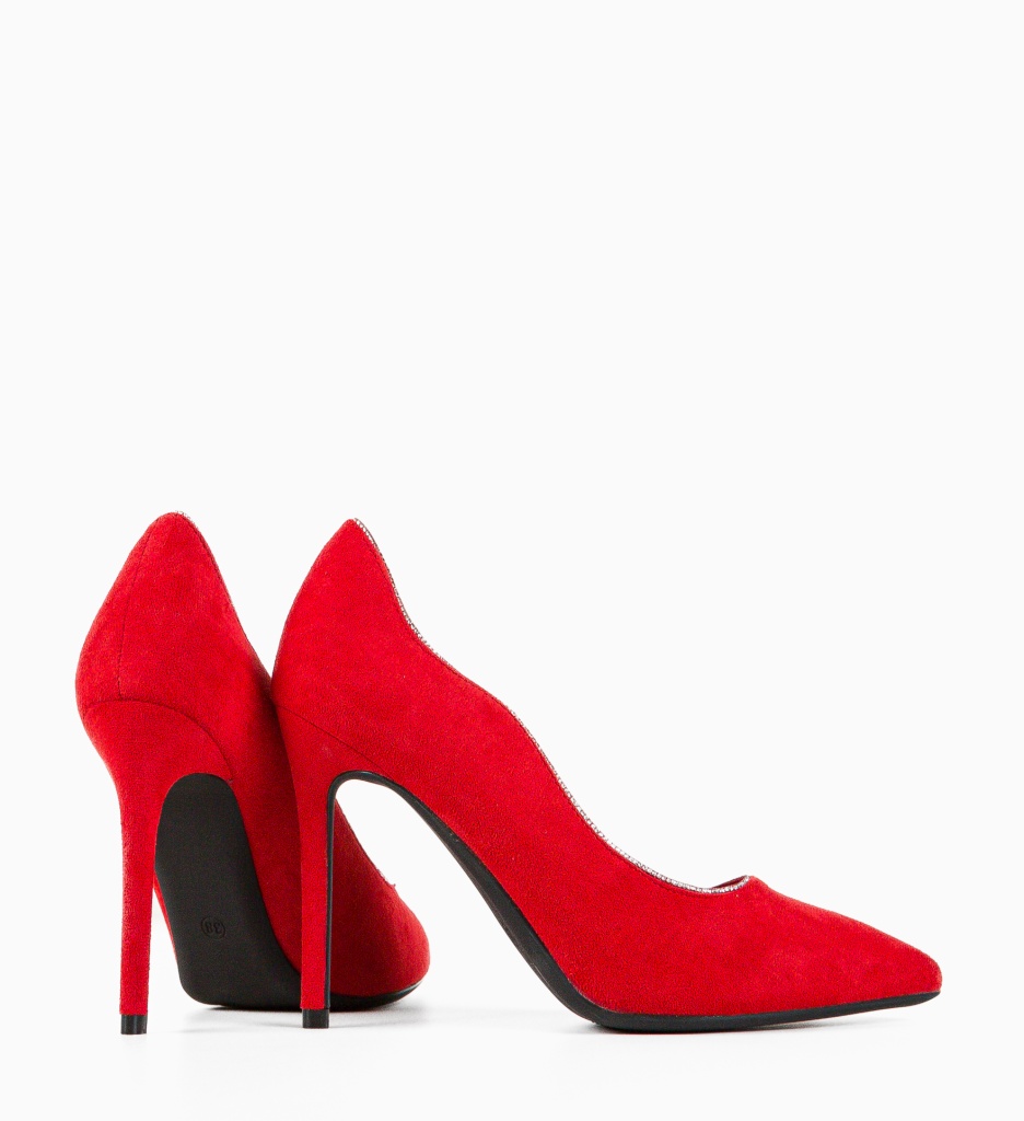 Pantofi Dama Wayan Rosii cu Toc Eleganți - imagine 6