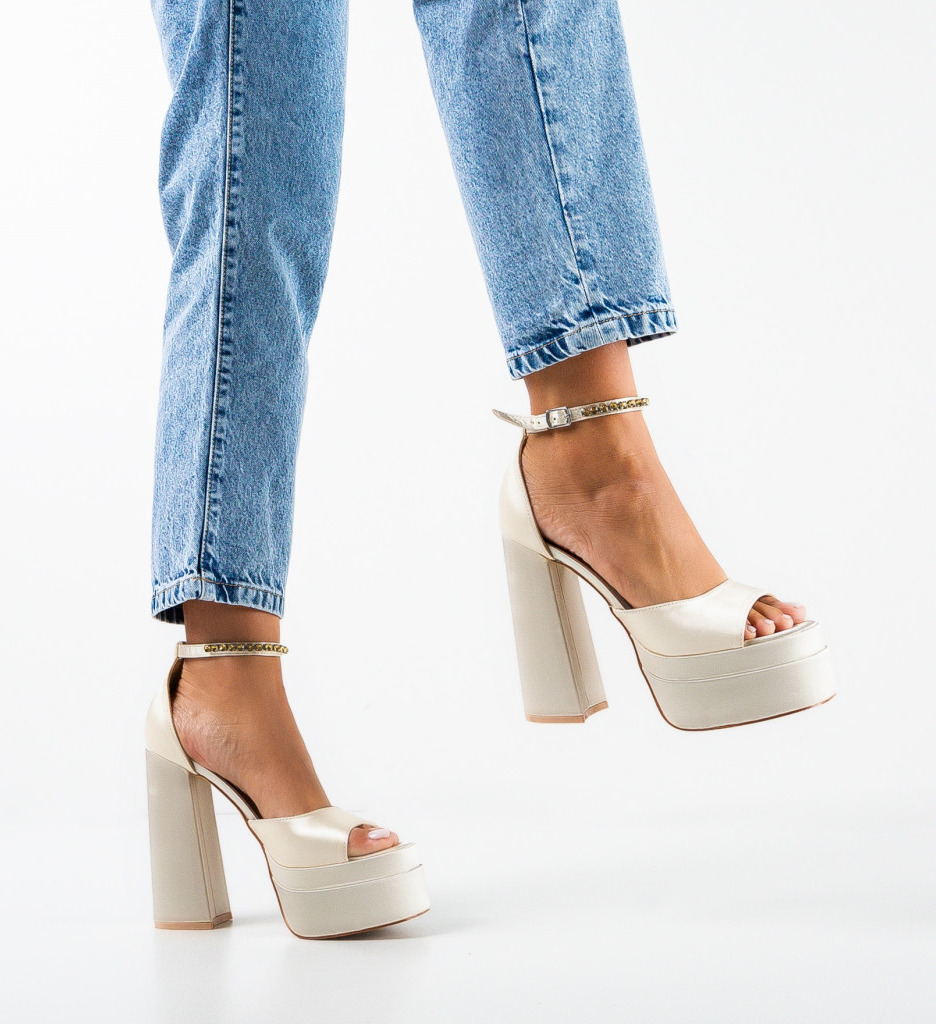 Sandale Toc Pugh Bej - Eleganță și Stil - imagine 3