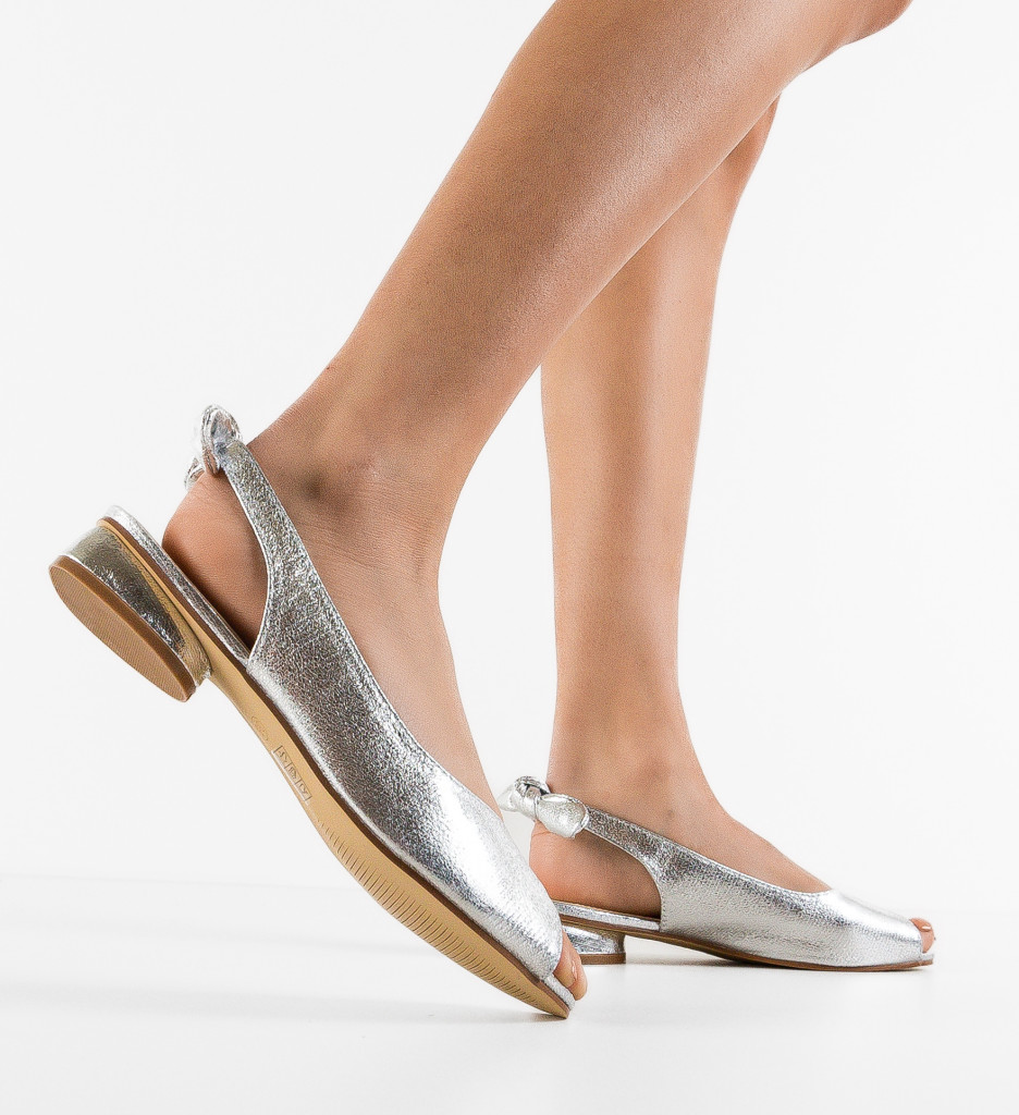 Sandale cu Toc Argintii Wojc | Eleganță Maximă - imagine 3