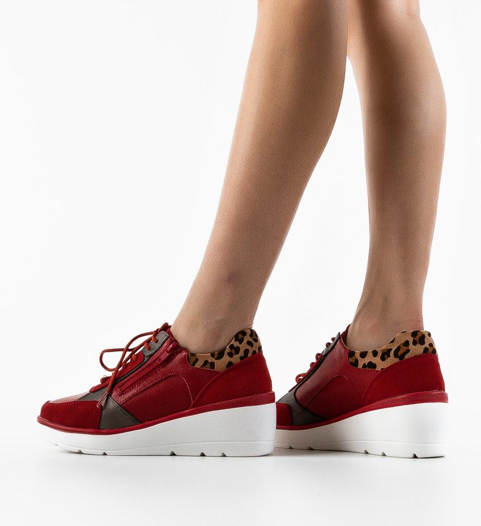 Sneakers Dama Nysa Rosii - Stil și Confort - imagine 2