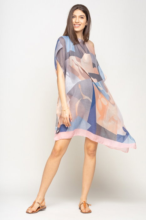 Rochie Plaja Poncho Shopika, Viscosă, Abstractă