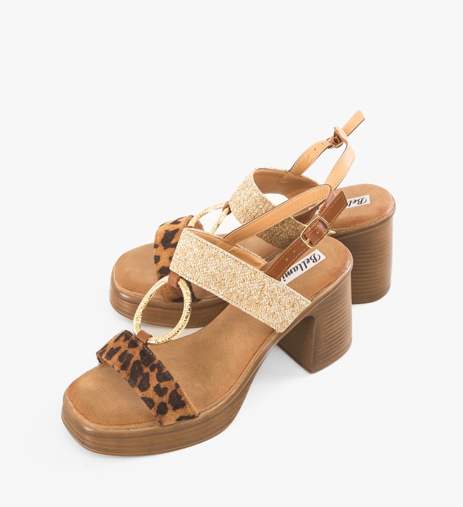 Sandale Ellen Animal Print cu Toc Elegan - imagine 5