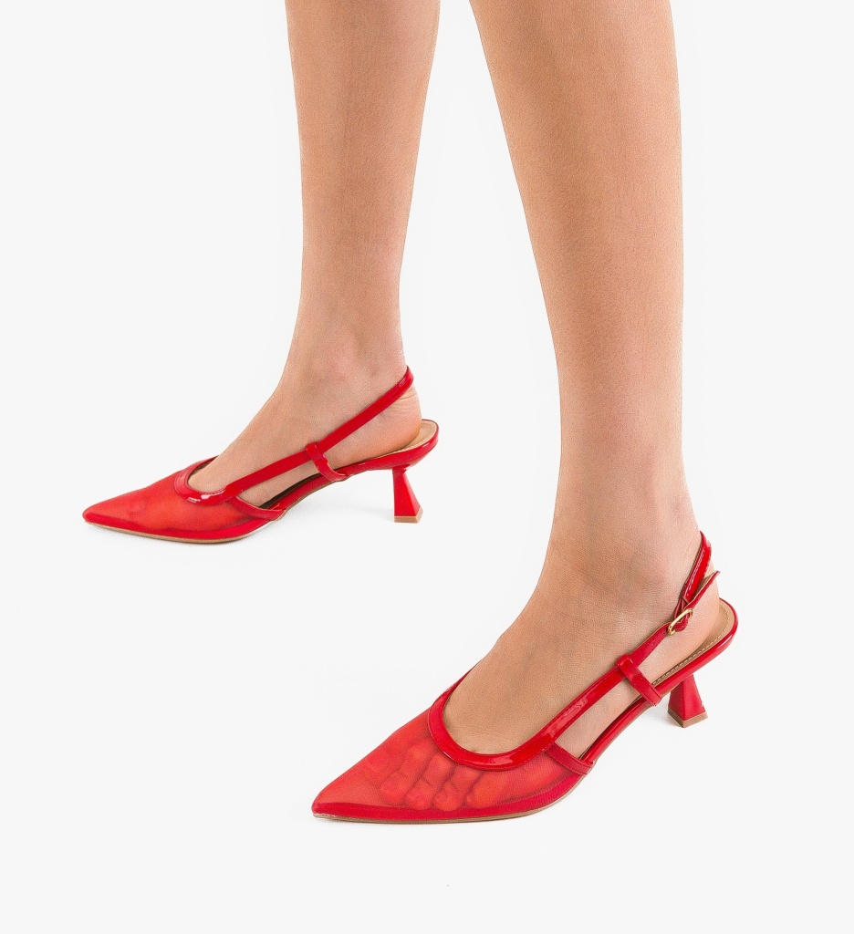 Pantofi Dama Rosii cu Toc Laure - Eleganță și Stil - imagine 3