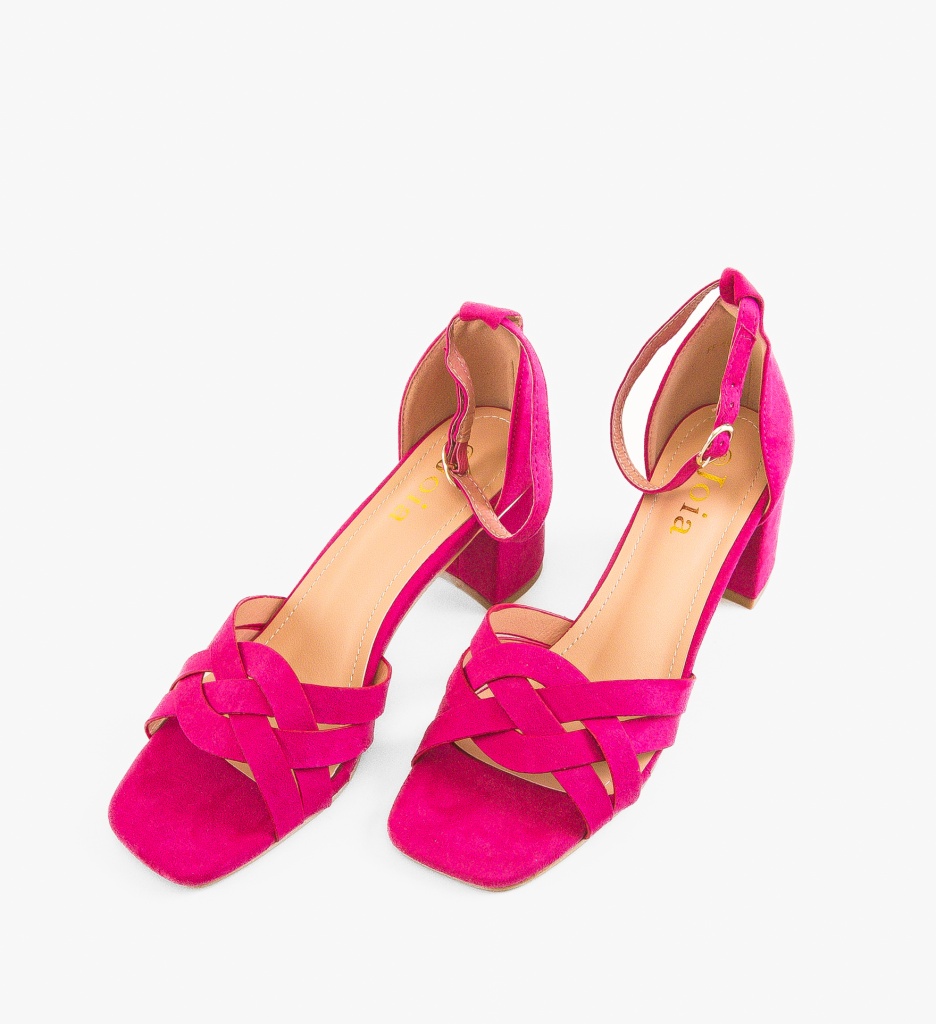 Sandale Toc Larson Fuchsia | Eleganță și Stil - imagine 4