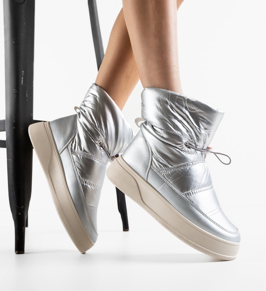 Ghete Dama Cantre Argintii - Stil Elegant - imagine 6
