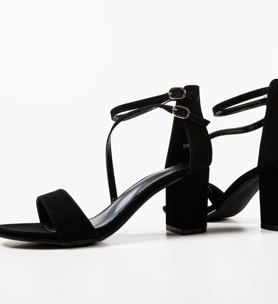 Sandale cu Toc Sanpe 2 Negre Elegante - imagine 7