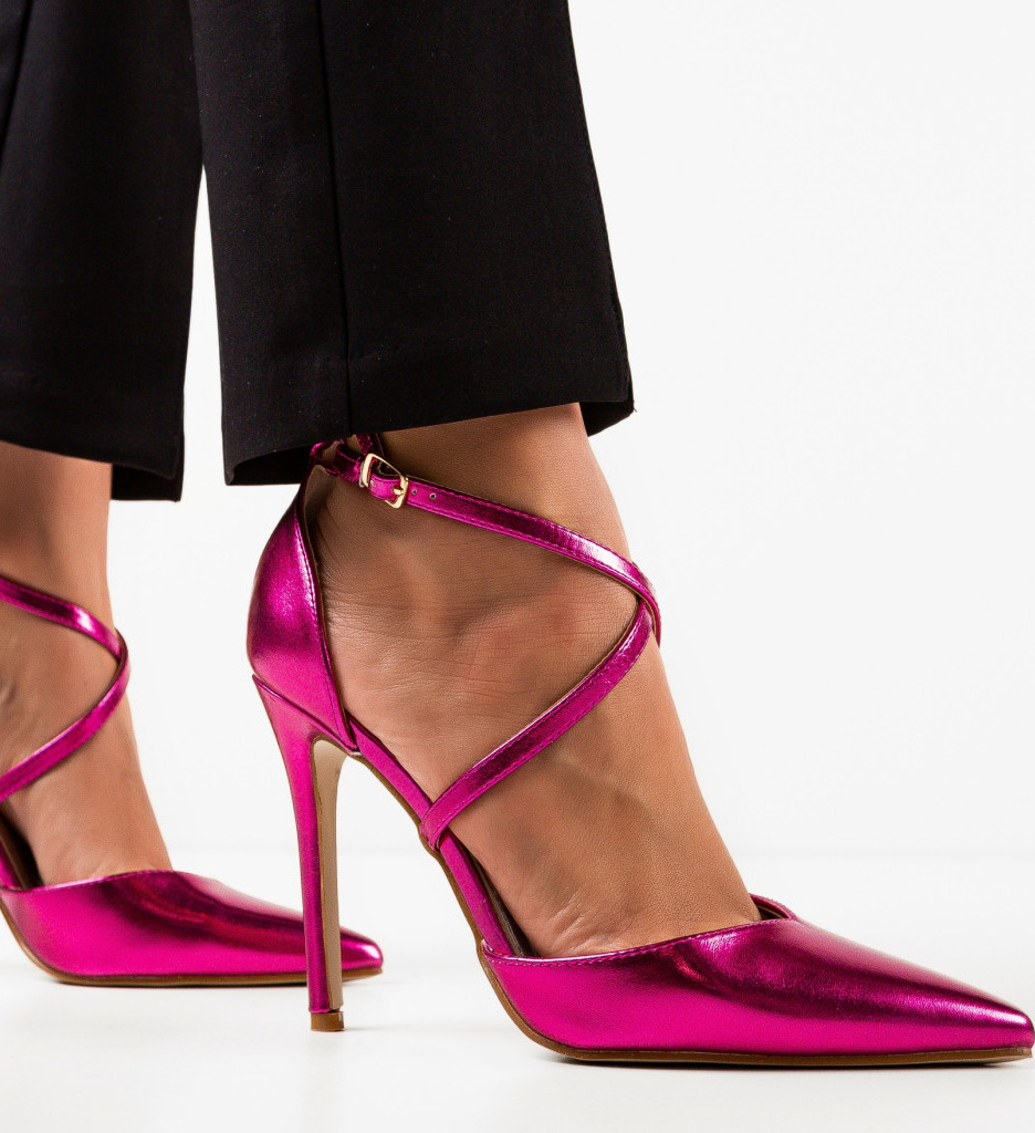 Pantofi Toc Arpat Fuchsia - Eleganță și Stil - imagine 6