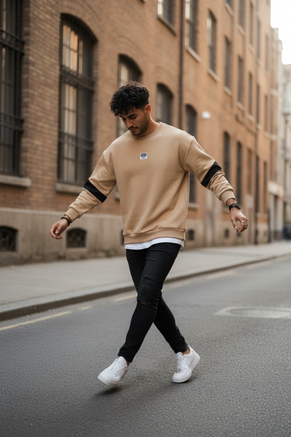 Bluză Bărbătească Crem Slim Fit Elegantă