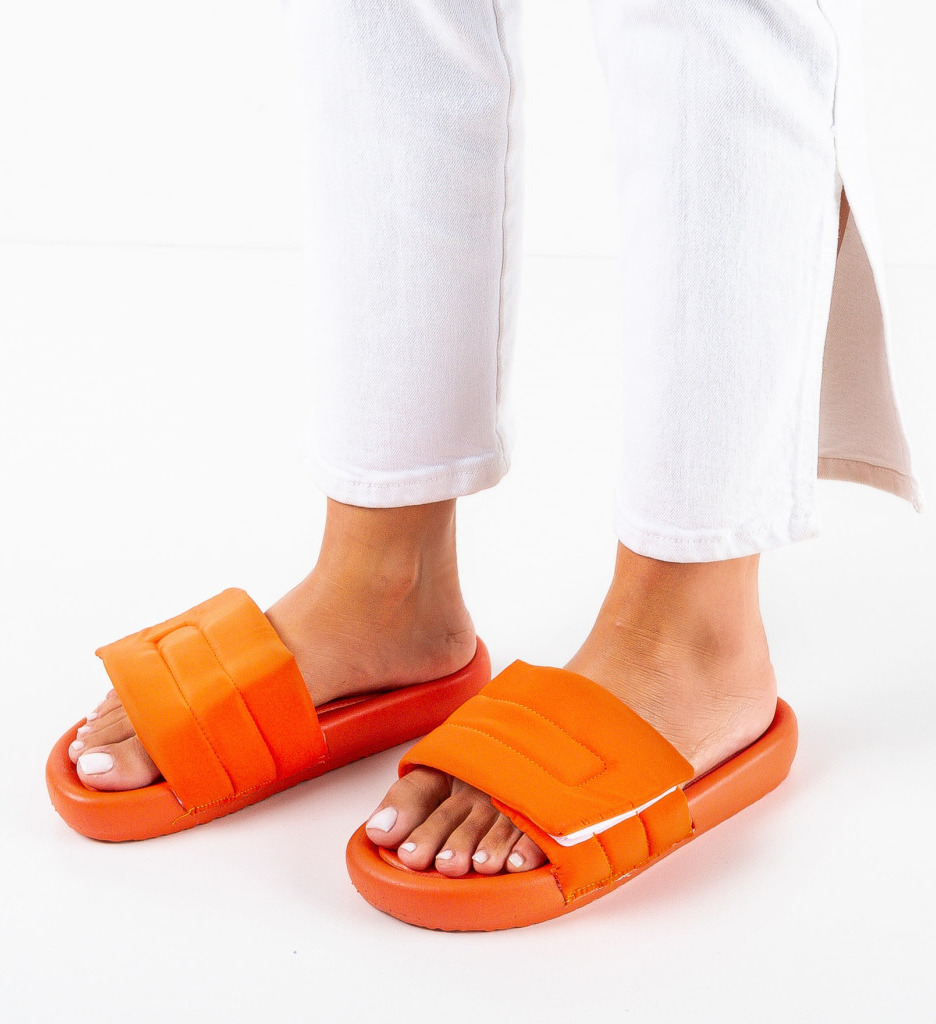 Papuci Dama Gleo Portocalii - Confort si Stil - imagine 2