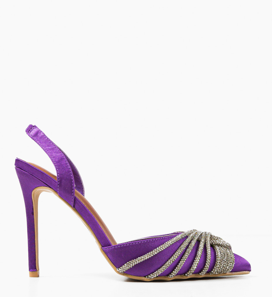 Pantofi Sophea Mov cu toc elegant - imagine 5