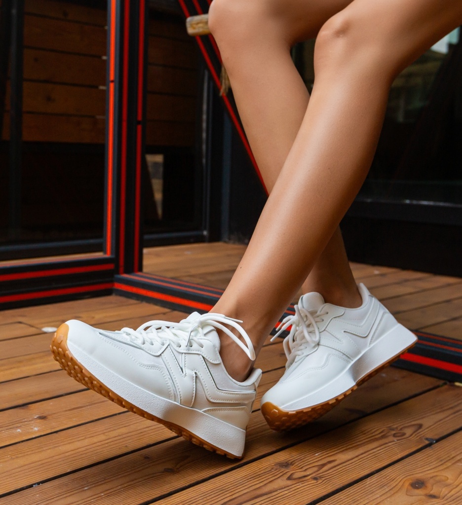 Sneakers Dama Sharad Albi - Confort și Stil - imagine 2
