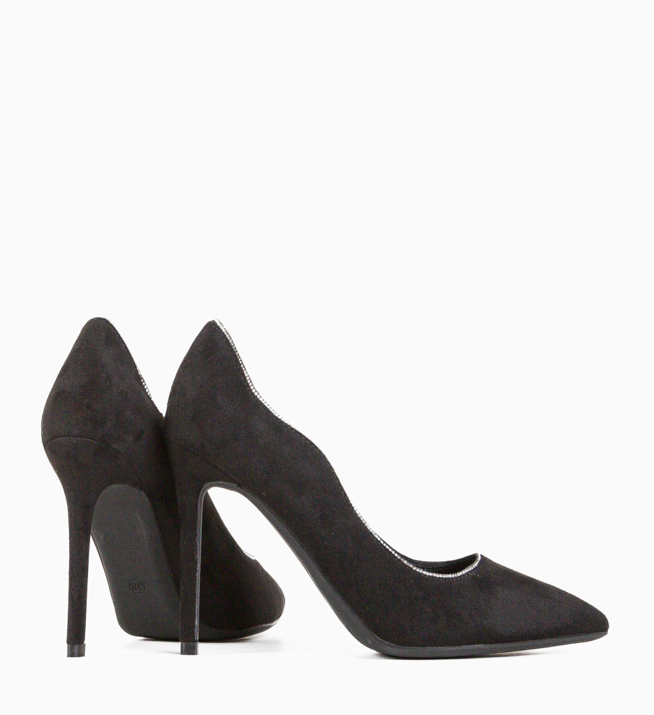 Pantofi Dama Wayan cu Toc Eleganți, Negri - imagine 5