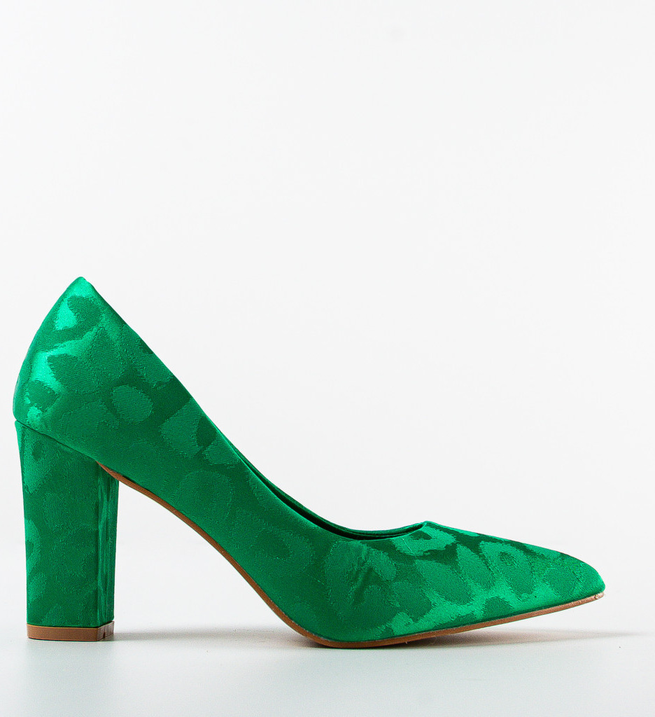 Pantofi Dama Kean Verzi cu Toc Eleganți - imagine 4