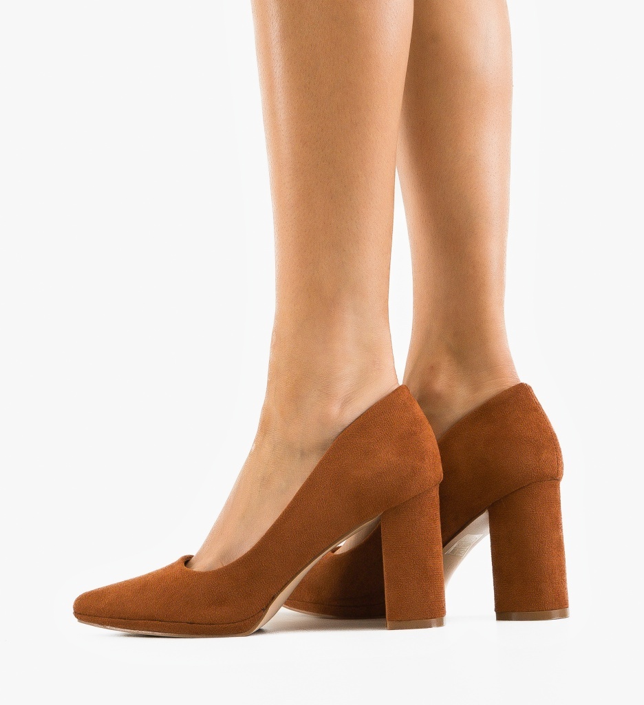 Pantofi Camel cu Toc - Eleganta Asigurata - imagine 2