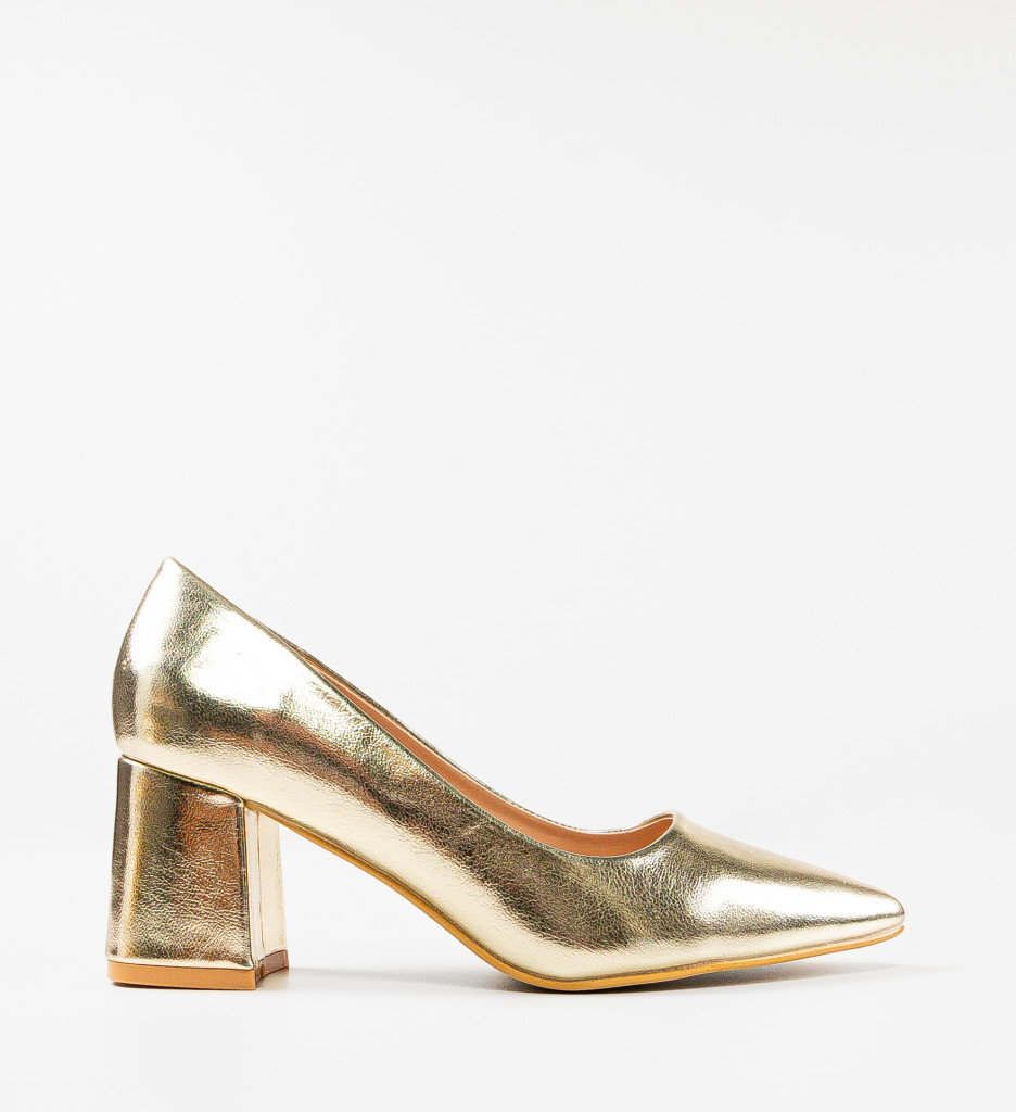 Pantofi Trev Aurii - Eleganță și Stil cu Toc - imagine 6