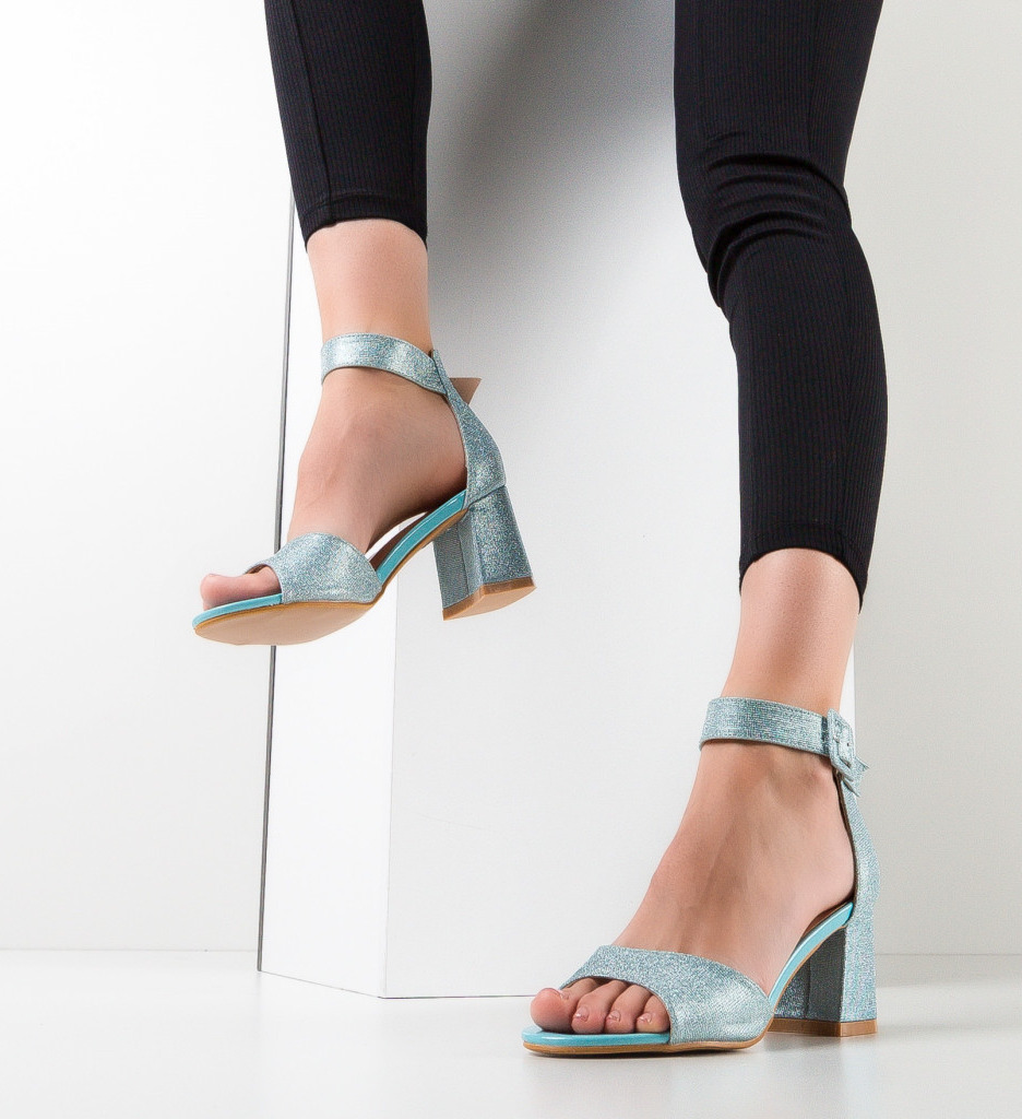 Sandale cu Toc Albastre Maddox | Eleganta Maxima - imagine 2